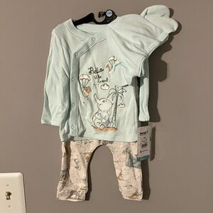 Disney Light Blue Baby Outfit with Elephant Design NWT New 3-6 Months